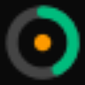 The Aiko tray icon: a ring at 42% and an orange dot